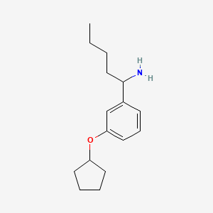 molecular formula C16H25NO B13033888 1-(3-Cyclopentyloxyphenyl)pentylamine 