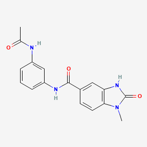 molecular formula C17H16N4O3 B13033892 N-(3-Acetamidophenyl)-1-methyl-2-oxo-2,3-dihydro-1H-benzo[d]imidazole-5-carboxamide 