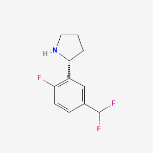 molecular formula C11H12F3N B13033905 (2S)-2-[5-(difluoromethyl)-2-fluorophenyl]pyrrolidine 