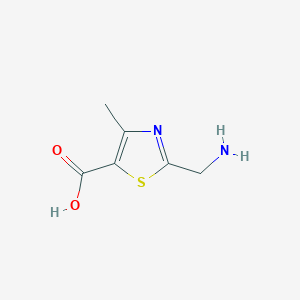 molecular formula C6H8N2O2S B13033931 2-(Aminomethyl)-4-methyl-1,3-thiazole-5-carboxylicacid 