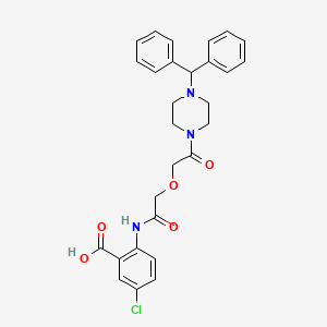 2-[[2-[2-(4-benzhydrylpiperazin-1-yl)-2-oxoethoxy]acetyl]amino]-5-chlorobenzoic acid