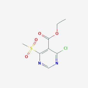 molecular formula C8H9ClN2O4S B13033956 Ethyl4-chloro-6-(methylsulfonyl)pyrimidine-5-carboxylate 