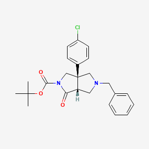 molecular formula C24H27ClN2O3 B13033964 Tert-Butyl 2-Benzyl-3A-(4-Chlorophenyl)-6-Oxo-1,3,4,6A-Tetrahydropyrrolo[3,4-C]Pyrrole-5-Carboxylate 