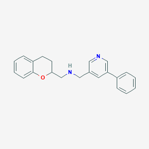 molecular formula C22H22N2O B13034006 1-(Chroman-2-yl)-N-((5-phenylpyridin-3-yl)methyl)methanamine 