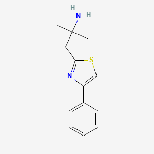 molecular formula C13H16N2S B13034074 2-Methyl-1-(4-phenylthiazol-2-YL)propan-2-amine 