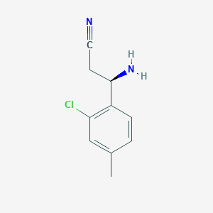 (3R)-3-amino-3-(2-chloro-4-methylphenyl)propanenitrile