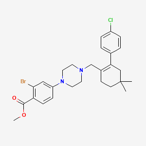 molecular formula C27H32BrClN2O2 B13034123 Methyl 2-bromo-4-[4-[[2-(4-chlorophenyl)-4,4-dimethylcyclohexen-1-yl]methyl]piperazin-1-yl]benzoate 