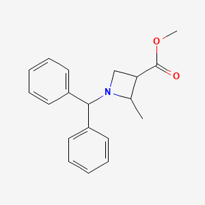 molecular formula C19H21NO2 B13034161 Methyl1-(diphenylmethyl)-2-methylazetidine-3-carboxylate 