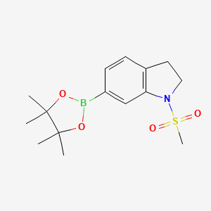 molecular formula C15H22BNO4S B13034175 1-(Methylsulfonyl)-6-(4,4,5,5-tetramethyl-1,3,2-dioxaborolan-2-yl)indoline 