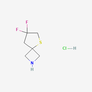 molecular formula C6H10ClF2NS B13034183 7,7-Difluoro-5-thia-2-azaspiro[3.4]octane hcl CAS No. 2177264-66-1