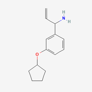 molecular formula C14H19NO B13034186 1-(3-Cyclopentyloxyphenyl)prop-2-enylamine 