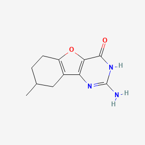 2-Amino-8-methyl-6,7,8,9-tetrahydrobenzofuro[3,2-D]pyrimidin-4(1H)-one