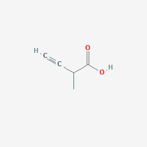 molecular formula C5H6O2 B13034214 2-Methylbut-3-ynoic acid 