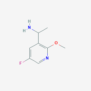 molecular formula C8H11FN2O B13034300 1-(5-Fluoro-2-methoxypyridin-3-YL)ethan-1-amine 