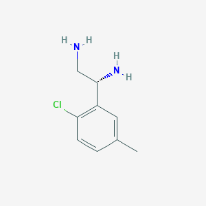 molecular formula C9H13ClN2 B13034301 (1R)-1-(2-Chloro-5-methylphenyl)ethane-1,2-diamine 