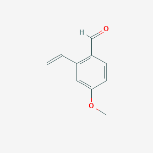 molecular formula C10H10O2 B13034307 4-Methoxy-2-vinylbenzaldehyde 