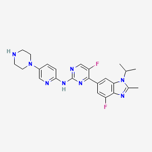 5-Fluoro-4-(4-fluoro-1-isopropyl-2-methyl-1H-benzo[d]imidazol-6-yl)-N-(5-(piperazin-1-yl)pyridin-2-yl)pyrimidin-2-amine