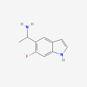 molecular formula C10H11FN2 B13034320 1-(6-Fluoro-1H-indol-5-YL)ethan-1-amine 