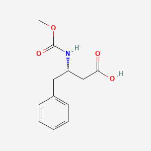 molecular formula C12H15NO4 B13034340 (S)-3-((Methoxycarbonyl)amino)-4-phenylbutanoic acid 