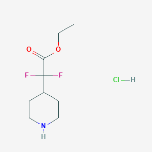 molecular formula C9H16ClF2NO2 B13034361 Ethyl 2,2-difluoro-2-(piperidin-4-yl)acetate hydrochloride 