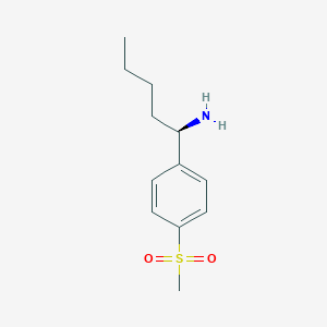 molecular formula C12H19NO2S B13034402 (R)-1-(4-(Methylsulfonyl)phenyl)pentan-1-aminehcl 