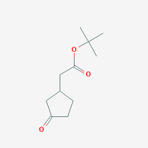 molecular formula C11H18O3 B13034457 tert-Butyl 2-(3-oxocyclopentyl)acetate 