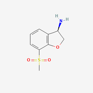 molecular formula C9H11NO3S B13034458 (3R)-7-(Methylsulfonyl)-2,3-dihydrobenzo[B]furan-3-ylamine 