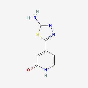 molecular formula C7H6N4OS B13034459 4-(5-Amino-1,3,4-thiadiazol-2-yl)pyridin-2-ol 