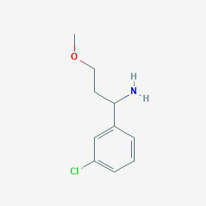 molecular formula C10H14ClNO B13034475 1-(3-Chlorophenyl)-3-methoxypropan-1-amine 