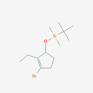 molecular formula C13H25BrOSi B13034488 ((3-Bromo-2-ethylcyclopent-2-EN-1-YL)oxy)(tert-butyl)dimethylsilane 