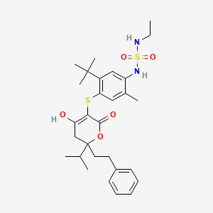 n-(5-Tert-butyl-4-{[6-hydroxy-4-oxo-2-(2-phenylethyl)-2-(propan-2-yl)-3,4-dihydro-2h-pyran-5-yl]sulfanyl}-2-methylphenyl)-n'-ethylsulfuric diamide