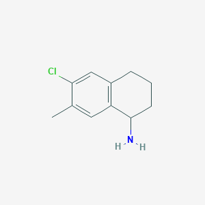 molecular formula C11H14ClN B13034542 6-Chloro-7-methyl-1,2,3,4-tetrahydronaphthalen-1-amine 