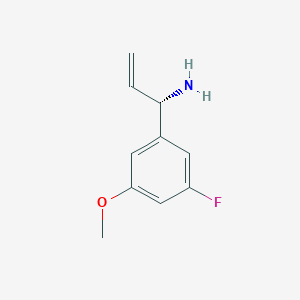 molecular formula C10H12FNO B13034545 (1S)-1-(5-Fluoro-3-methoxyphenyl)prop-2-enylamine 