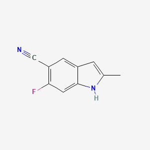 molecular formula C10H7FN2 B13034562 6-Fluoro-2-methyl-1H-indole-5-carbonitrile 