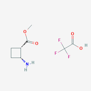 molecular formula C8H12F3NO4 B13034721 methyl(1S,2R)-2-aminocyclobutane-1-carboxylate;trifluoroaceticacid 