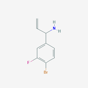 molecular formula C9H9BrFN B13034724 1-(4-Bromo-3-fluorophenyl)prop-2-EN-1-amine 