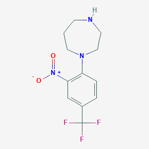 molecular formula C12H14F3N3O2 B1303474 1-[2-硝基-4-(三氟甲基)苯基]-1,4-二氮杂环戊烷 CAS No. 646455-48-3