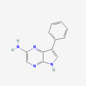 molecular formula C12H10N4 B13034759 7-Phenyl-5H-pyrrolo[2,3-B]pyrazin-2-amine 