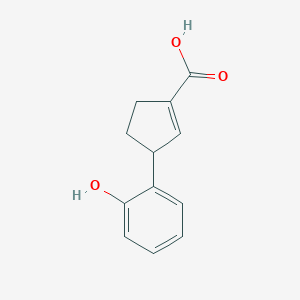 molecular formula C12H12O3 B13034761 3-(2-Hydroxyphenyl)cyclopent-1-ene-1-carboxylic acid 