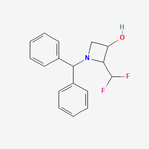 molecular formula C17H17F2NO B13034767 1-Benzhydryl-2-(difluoromethyl)azetidin-3-ol 