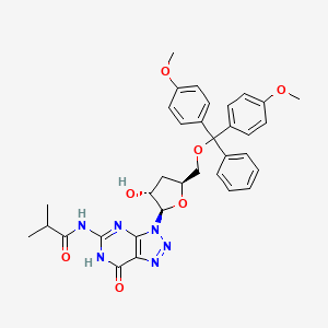 N-(3-((2R,3R,5S)-5-((Bis(4-methoxyphenyl)(phenyl)methoxy)methyl)-3-hydroxytetrahydrofuran-2-YL)-7-oxo-6,7-dihydro-3H-[1,2,3]triazolo[4,5-D]pyrimidin-5-YL)isobutyramide