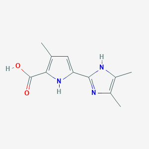 molecular formula C11H13N3O2 B13034791 5-(4,5-dimethyl-1H-imidazol-2-yl)-3-methyl-1H-pyrrole-2-carboxylic acid 