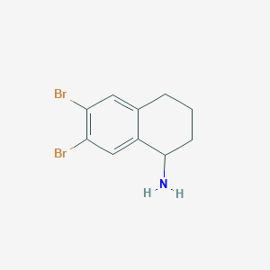 molecular formula C10H11Br2N B13034799 6,7-Dibromo-1,2,3,4-tetrahydronaphthalen-1-amine 