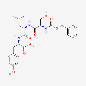 molecular formula C27H35N3O8 B13034809 L-Tyrosine, N-[N-[N-[(phenylmethoxy)carbonyl]-L-seryl]-L-leucyl]-, methyl ester 