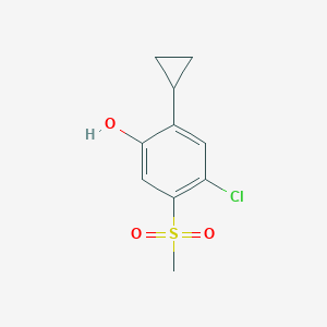 molecular formula C10H11ClO3S B13034823 4-Chloro-2-cyclopropyl-5-(methylsulfonyl)phenol 