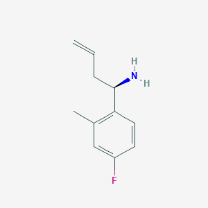 molecular formula C11H14FN B13034841 (R)-1-(4-Fluoro-2-methylphenyl)but-3-EN-1-amine 