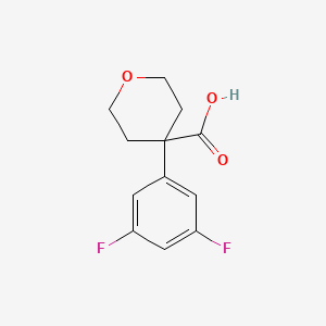 molecular formula C12H12F2O3 B13034850 4-(3,5-Difluorophenyl)tetrahydro-2H-pyran-4-carboxylic acid 