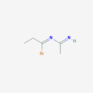 molecular formula C5H9BrN2 B13034852 N-(1-Bromo-propylidene)-acetamidine 