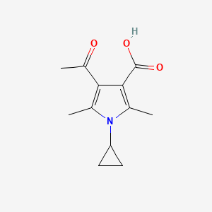 molecular formula C12H15NO3 B1303490 4-acetyl-1-cyclopropyl-2,5-dimethyl-1H-pyrrole-3-carboxylic acid CAS No. 423769-78-2