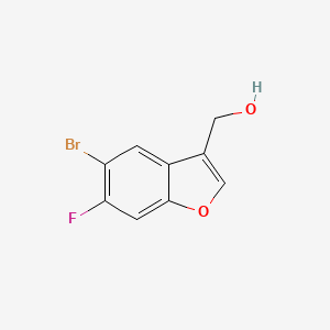 molecular formula C9H6BrFO2 B13034901 (5-Bromo-6-fluorobenzofuran-3-YL)methanol CAS No. 2089651-40-9